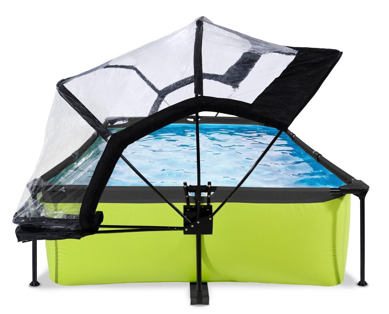 Каркасный бассейн Exit Toys с куполом 300х200х65 см Лайм - фото 5
