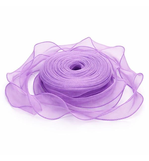 Лента органза 4 смx36 м Сиреневый (10799)
