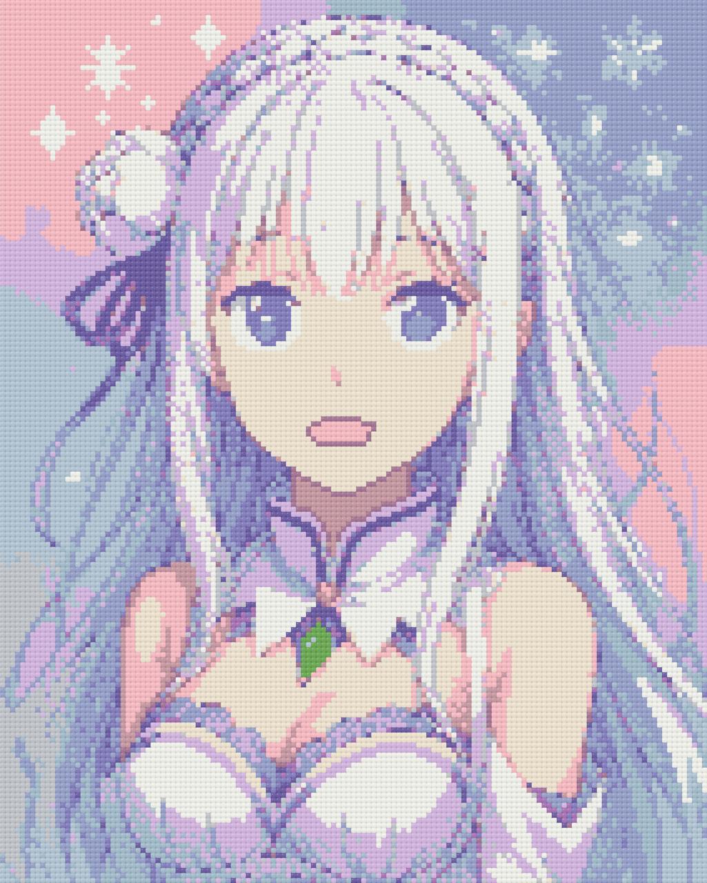Алмазная мозаика Оригами вышивка Аниме Эмилия re-zero 40х50 см Алмазная мозаика Оригами вышивка Аниме Эмилия re-zero 40х50 см