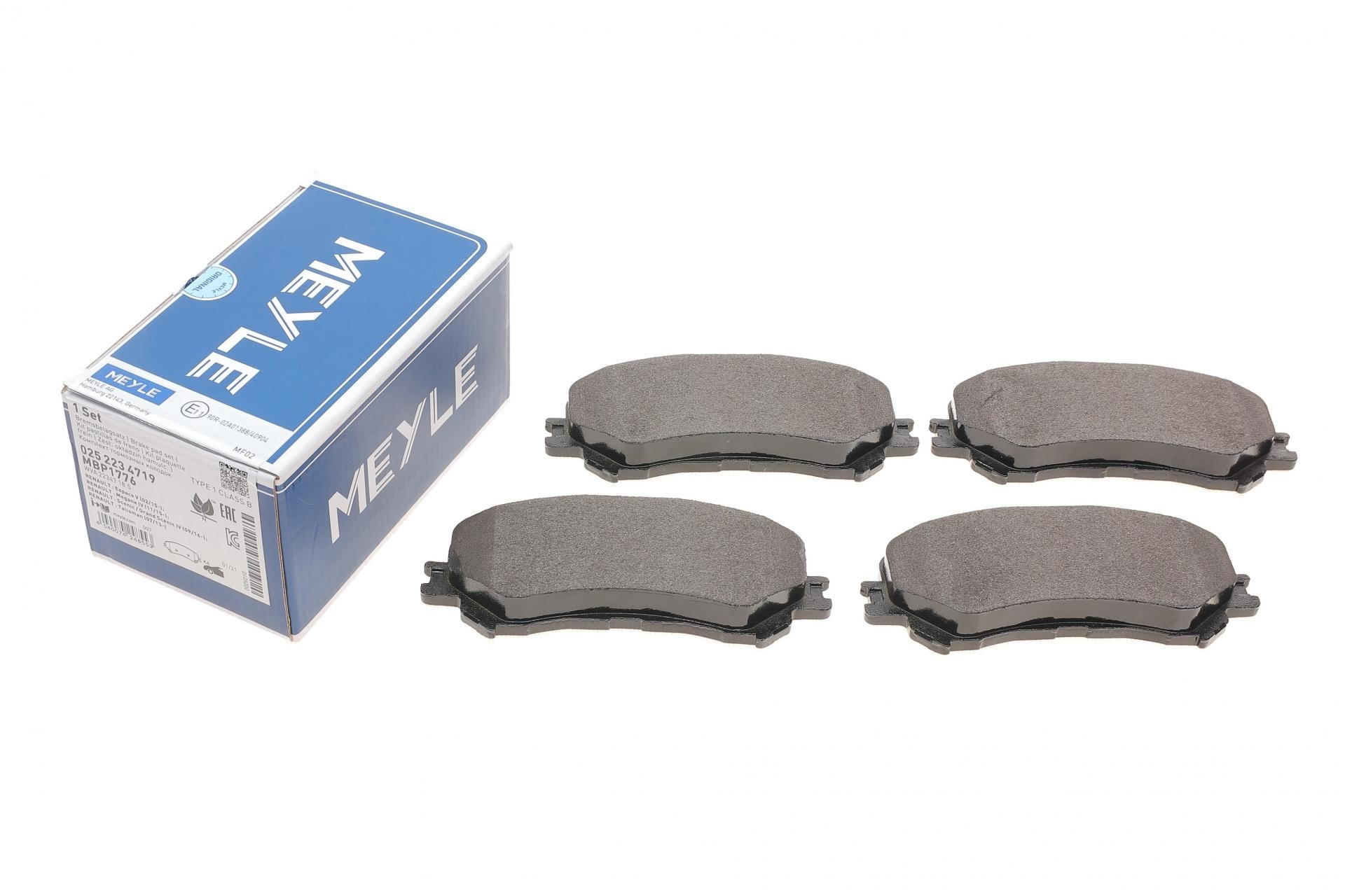 Колодки тормозные передние Meyle для Renault Scenic/Megane 15- без датчика (025 223 4719)