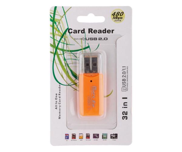 Картридер USB RS052 мicroSD-USB 2,0 Orange