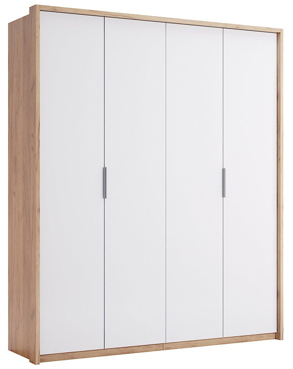Шкаф MiroMark Асти 4Д ламинированный ДСП 1850х585х2134 мм Дуб крафт/Белый глянец (10679)