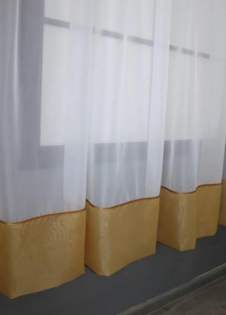 Фіранка кухонна 280х170 см Бурштиновий/Білий (110к) - фото 2