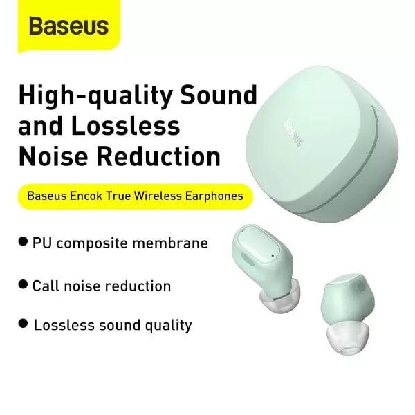 Наушники беспроводные Baseus Encok True Wireless Earphones Green (NGWM01-0Y) - фото 13