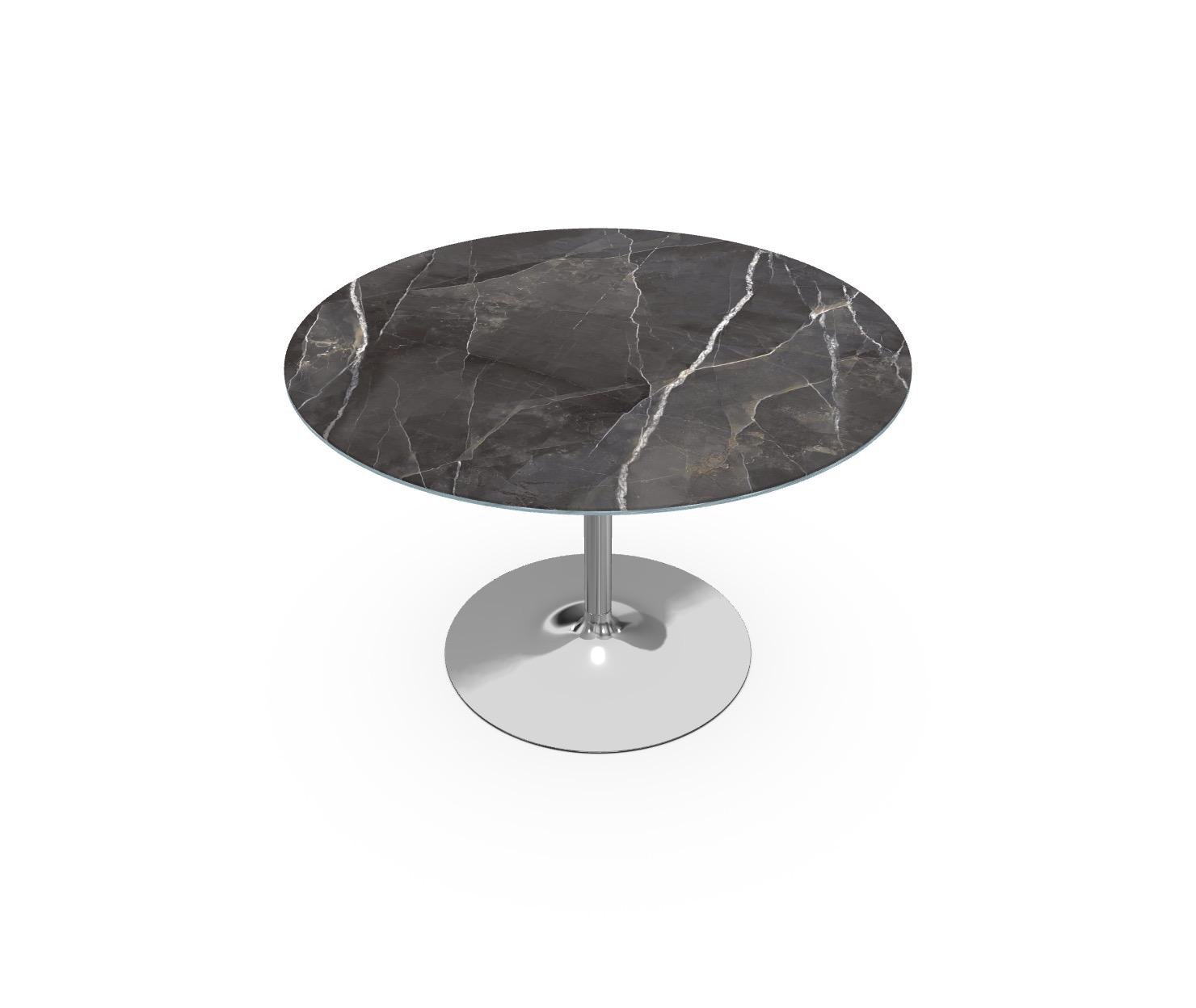 Обеденный стол Midj Infinity Cristal Ceramica 100 см Calacatta Black (T0190D10)