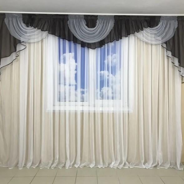 Ламбрекен шифон 3-3,5 м Шоколадный (101)