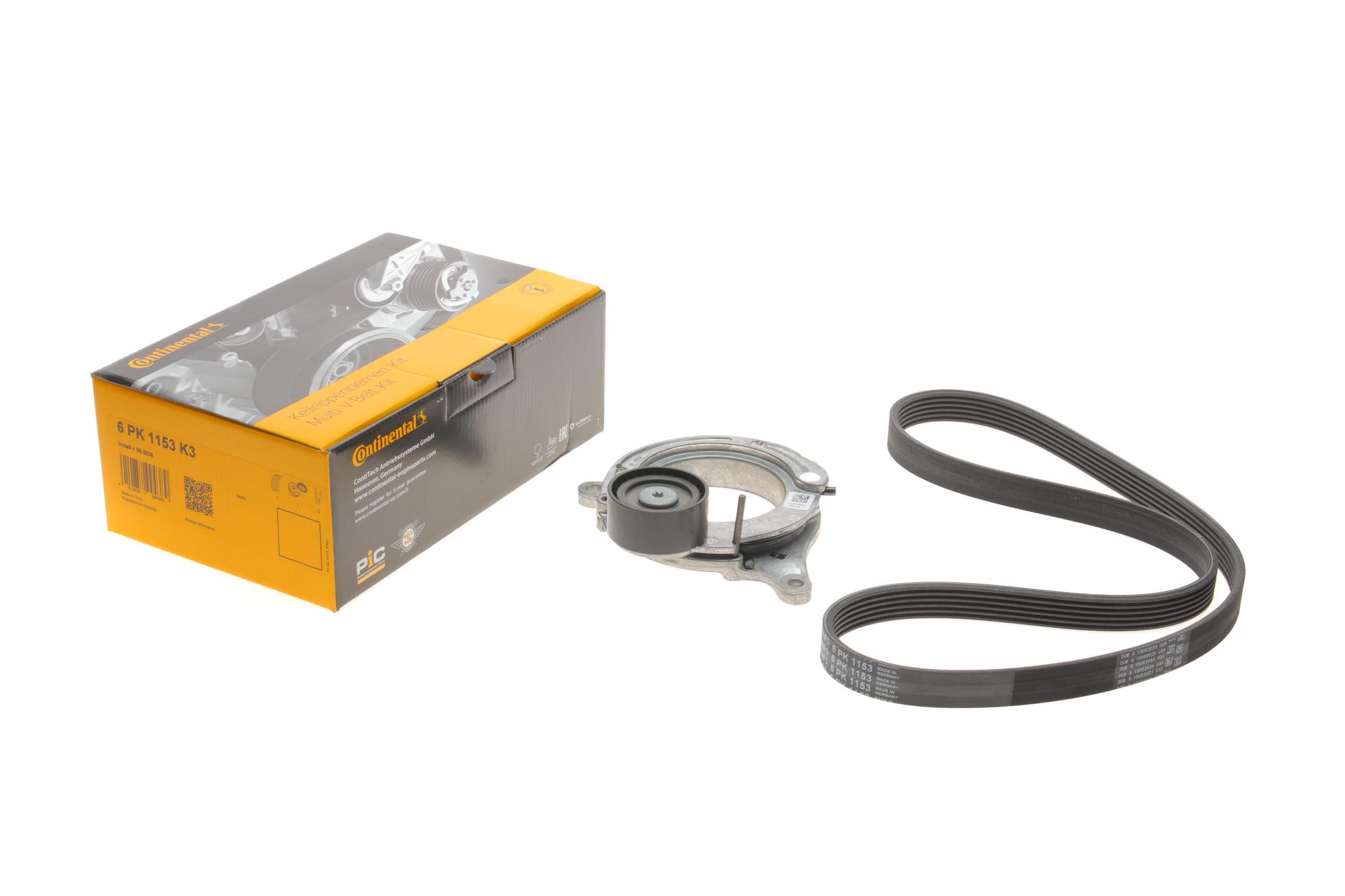 Комплект ремня генератора Continental BMW 3 F30/F80/5 G30/F90 2.0/3.0 i 15-20 B58/B48/B46 6PK1153 (6PK1153K3)