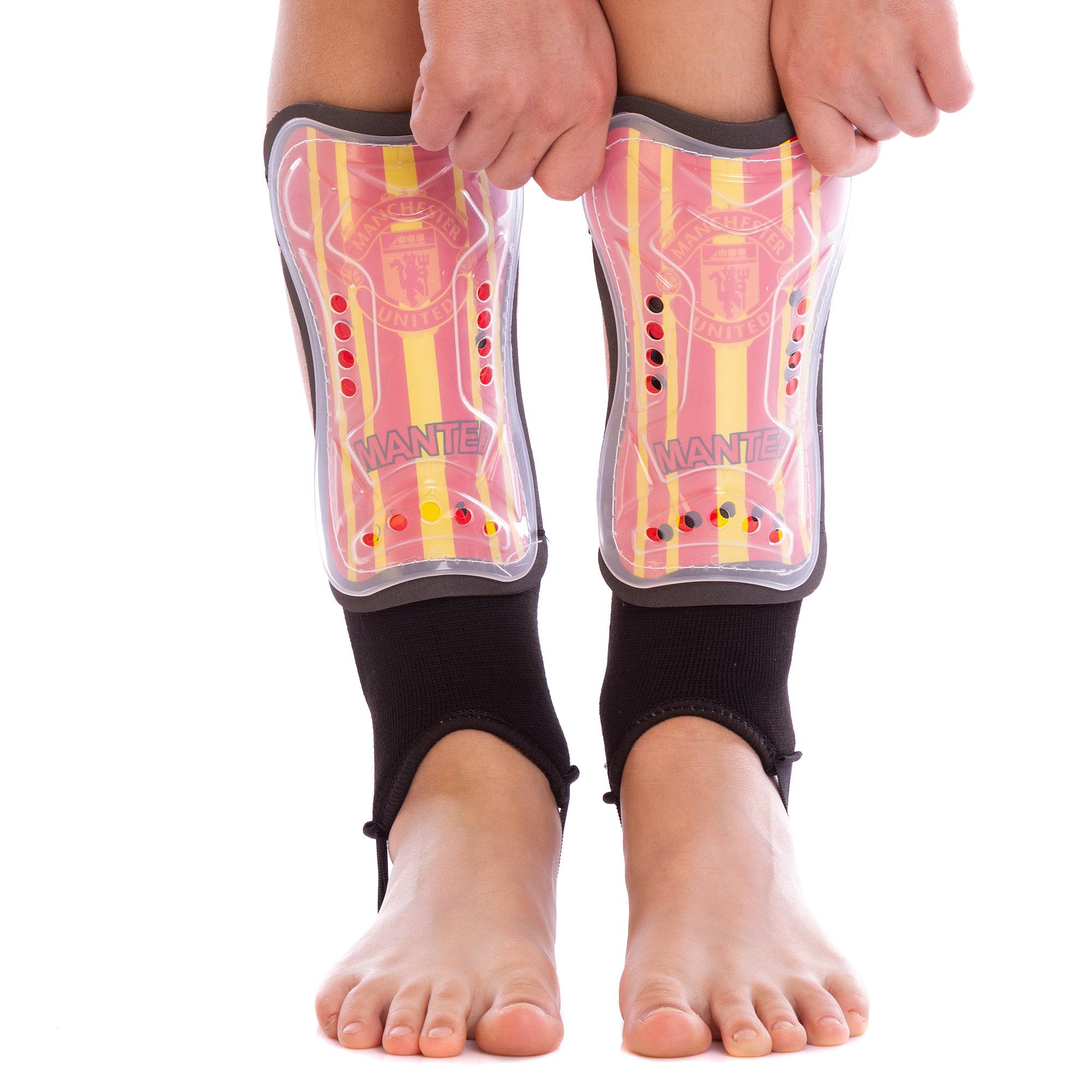 Щитки футбольные с защитой лодыжки Zelart MANCHESTER SP-Sport FB-5090-M M Розовый/Желтый (DR007287)