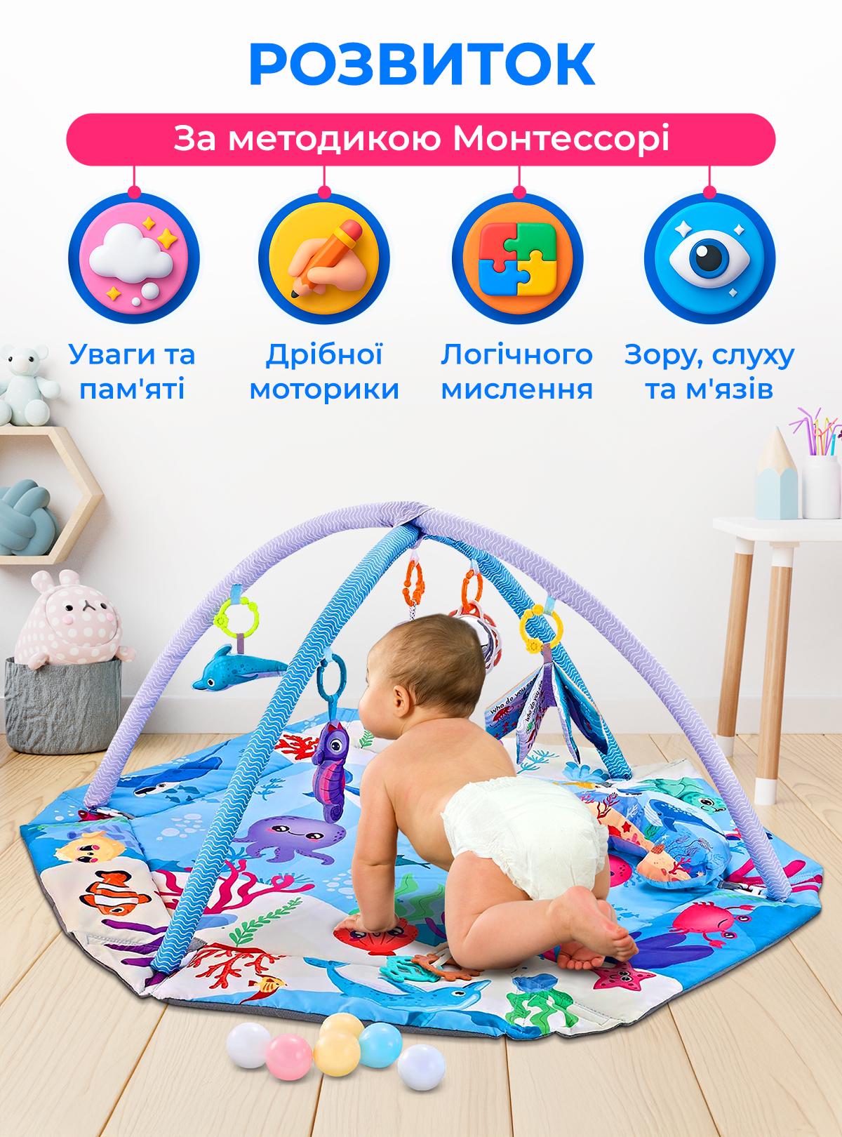 Развивающий коврик интерактивный DobraMama Синий (73699) - фото 2