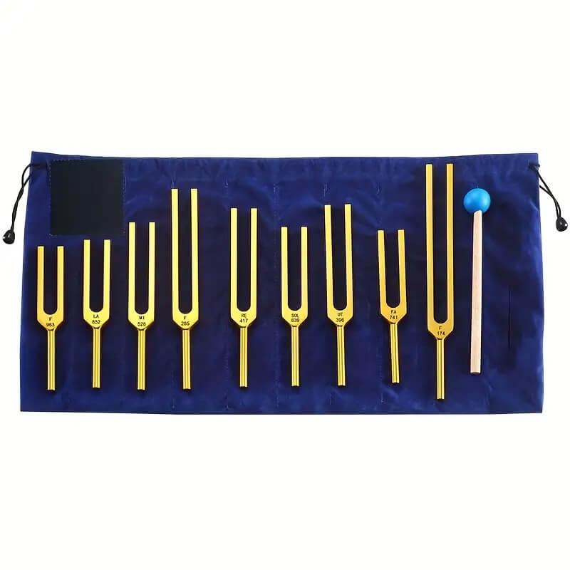 Набір камертонів Tuning Fork 9 шт. з алюмінієвого сплаву Gold (NK00012)