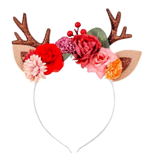 Новогодний обруч Цветущие рога 20 см (10590)