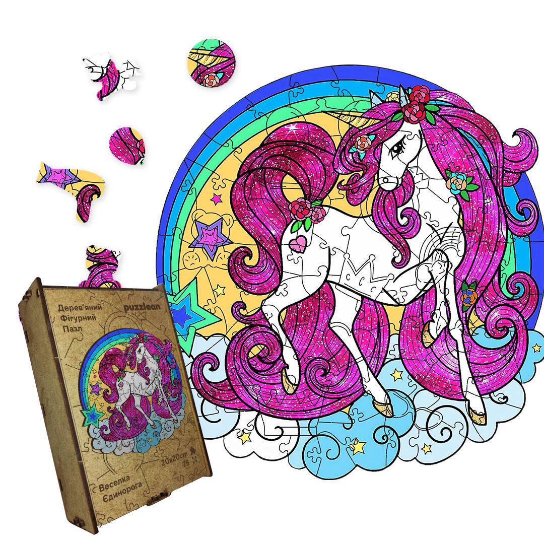Пазл дерев'яний Веселка Єдинорога А3 картонна коробка 200 ел. (puzzlean-1455-KART-A3) Пазл дерев'яний Веселка Єдинорога А3 картонна коробка 200 ел. (puzzlean-1455-KART-A3)