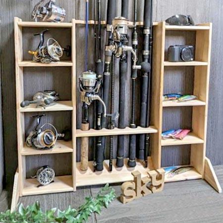 Органайзер для удочек из дерева Чедер 6 Бланже (РЫБ-604901)