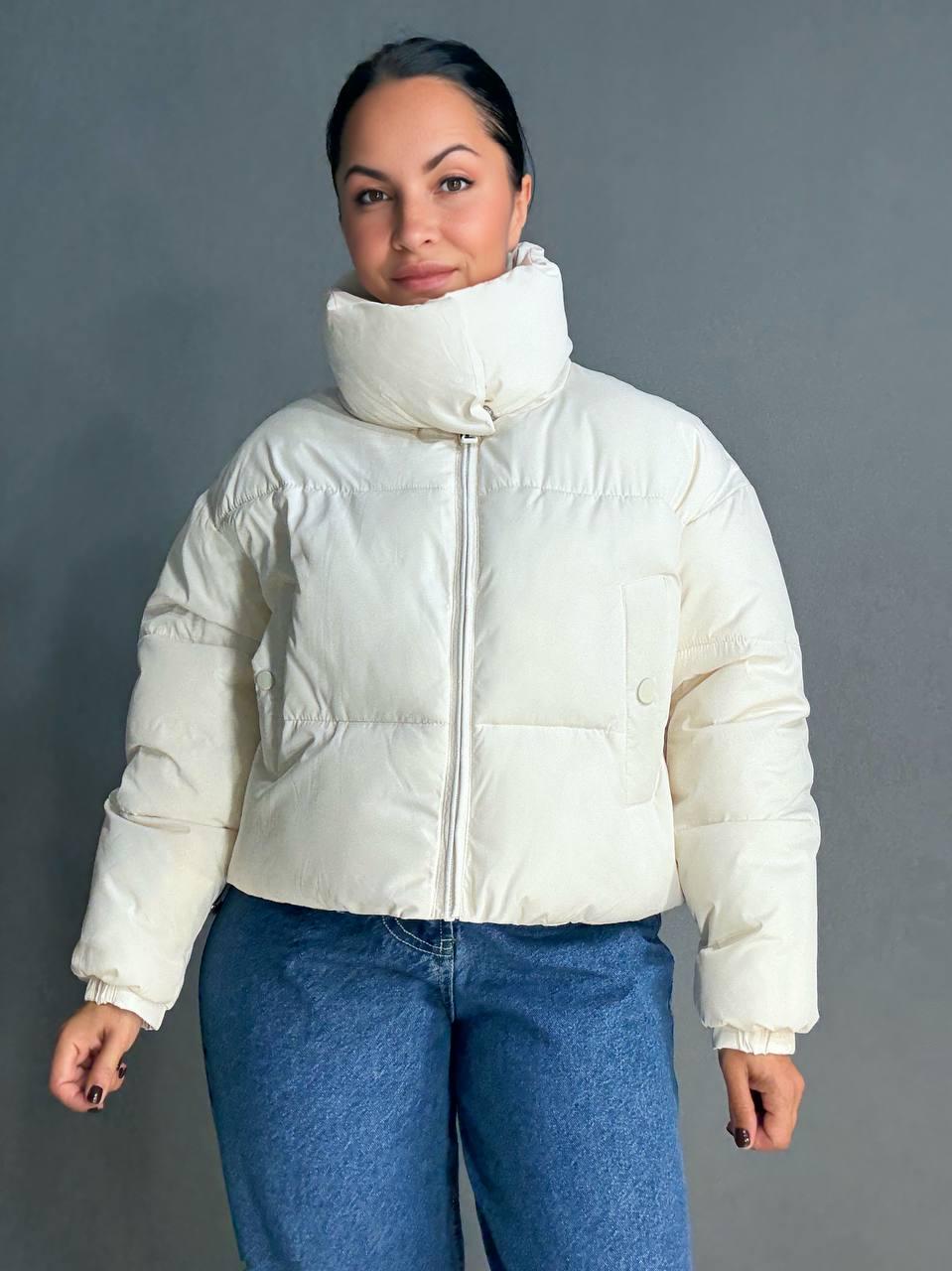 Куртка женская LADY YEP 10043 короткая на молнии с воротником р. 44 Белый (4822)