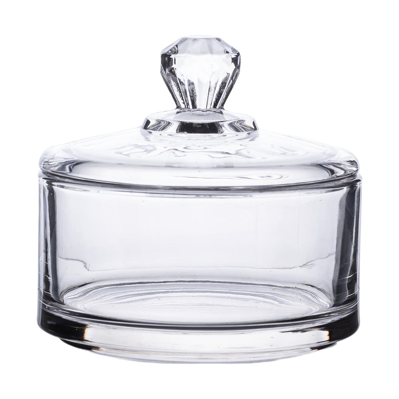 Конфетница с крышкой стеклянная 10 см (5970)