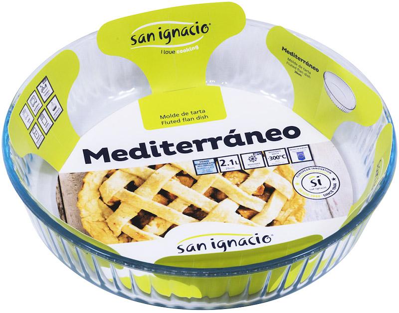 Форма для запекания Bergner San Ignacio Mediterraneo стеклянная 26 см круглая (BGEU-1589) - фото 2