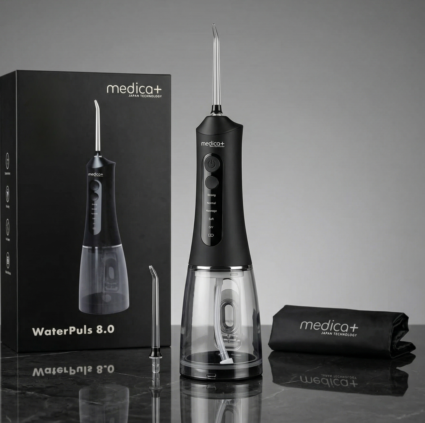 Ирригатор для глубокой очистки полости рта Medica+ WaterPuls 8.0 Black