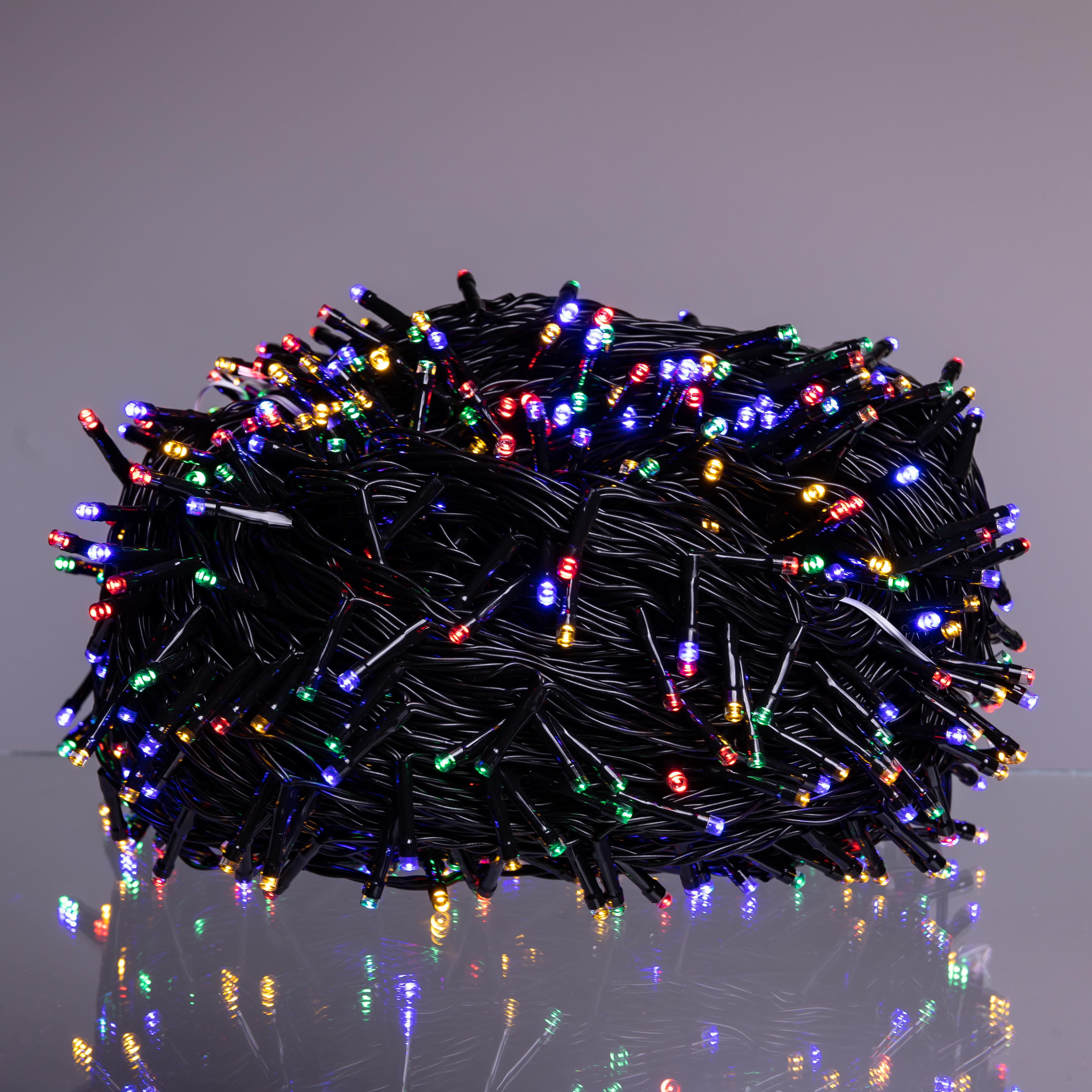 Гирлянда Нить уличная 1000 LED на солнечной батарее 100 м с пультом Мультиколор (21-107-SB1000L100MBML)