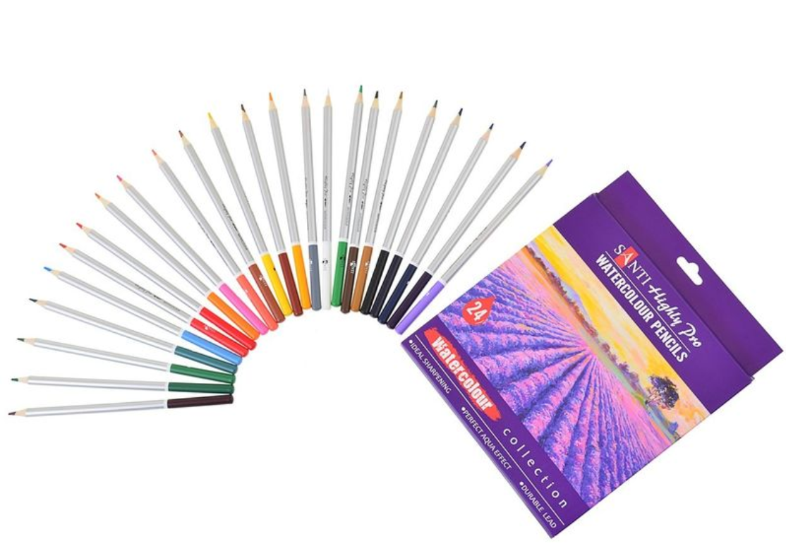 Набір акварельних олівців Santi Highly Pro 24 кольори - фото 3