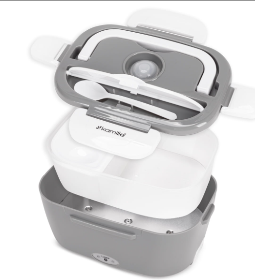 Ланч-бокс електричний Kamille Vizo із двома ємностями 1,5/0,45 л Сірий/Білий (2171) - фото 6 Ланч-бокс електричний Kamille Vizo із двома ємностями 1,5/0,45 л Сірий/Білий (2171) - фото 6