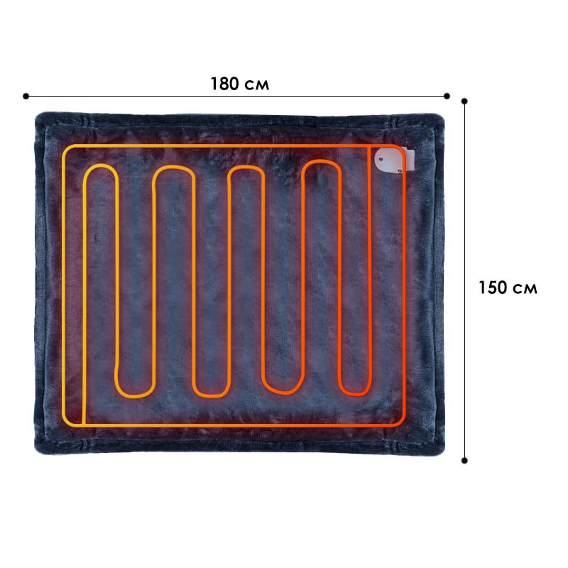 Плед ковдра з підігрівом Lesko QNS-PT 180x150 см Blue usb від мережі - фото 5