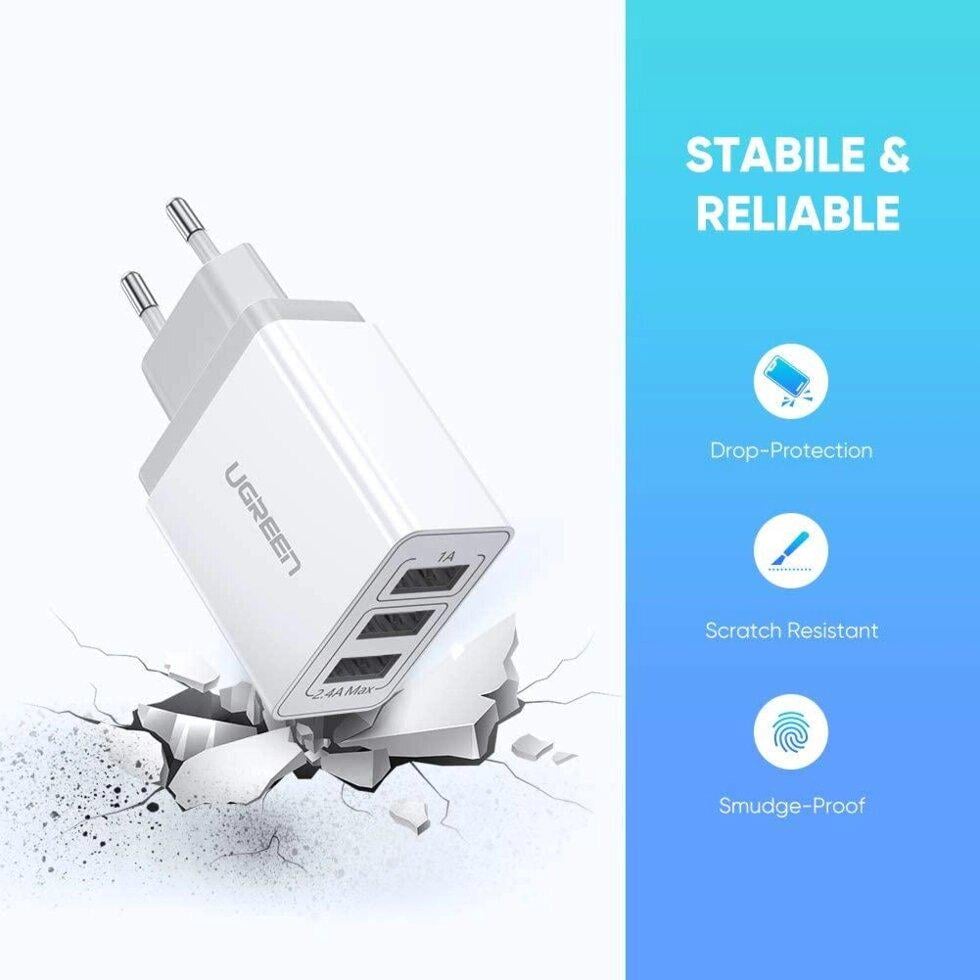 Зарядное устройство сетевое UGREEN ED013 3хUSB White (50817) - фото 14 Зарядное устройство сетевое UGREEN ED013 3хUSB White (50817) - фото 14