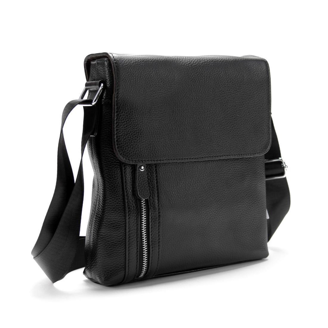 Чоловіча сумка шкіряна Tiding Bag M56-17195A Чорний (2656558700)