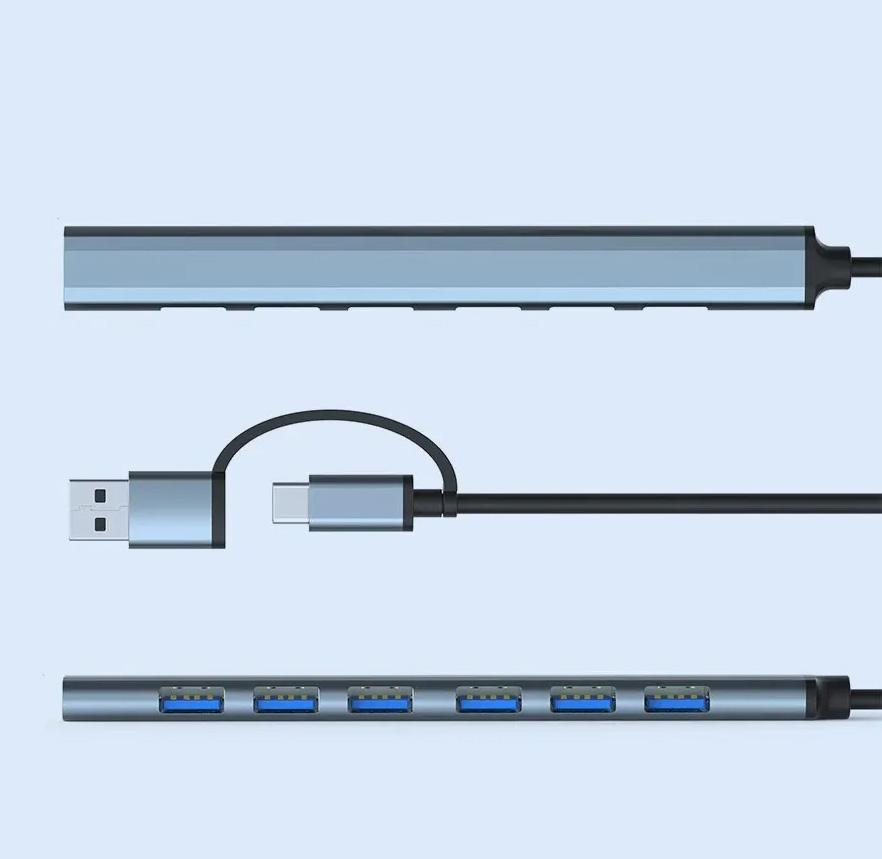 USB-хаб Оlaf для компьютера/смартфона Серый (77546533) - фото 3 USB-хаб Оlaf для компьютера/смартфона Серый (77546533) - фото 3