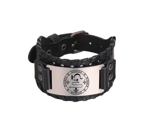 Браслет-талисман LIKGREAT Сигила Архангела Джофилил кожаный 27х3,7 см Черный (BSS202779BL)