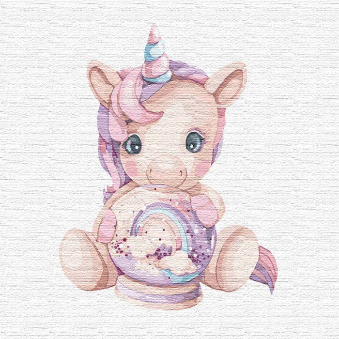 Картина по номерам Розовый единорог 30х30 см (KHO2357)