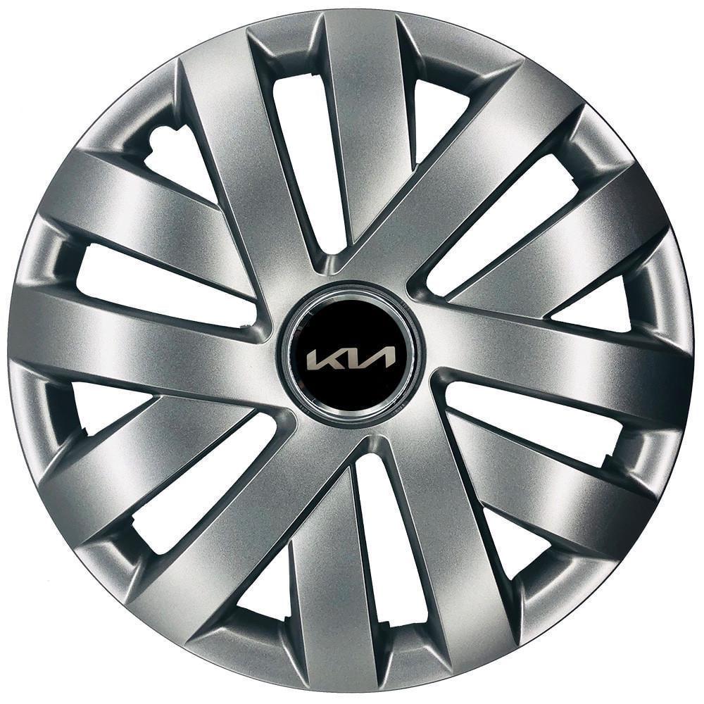 Колпаки SJS 315 з логотипом KIA NEW R15 4 шт. Серебристый (2789080949)