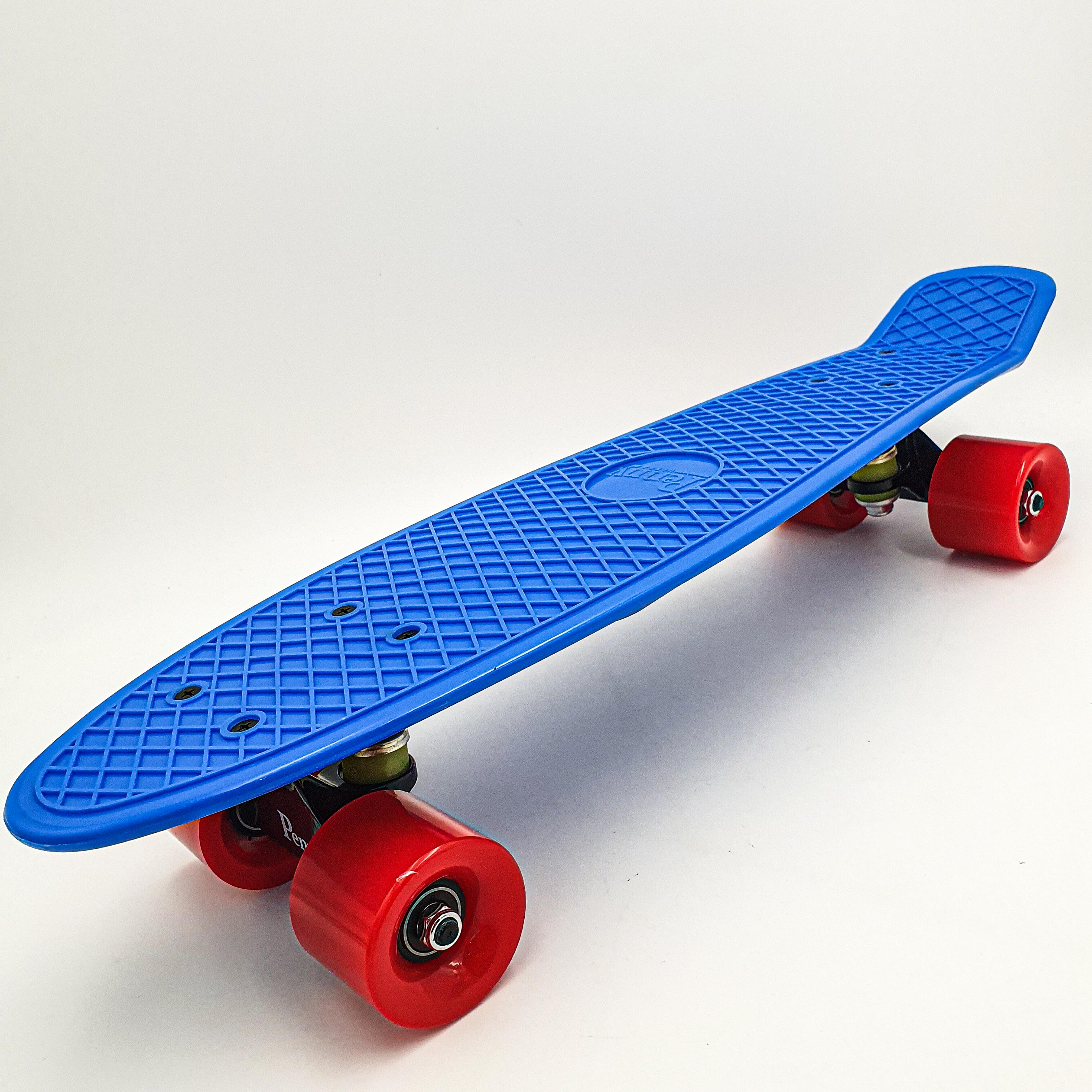 Пенни борд скейт 55х15см до 80кг ABEC 7 матовые колеса скейтборд Penny Board Pastel Series синий - фото 3