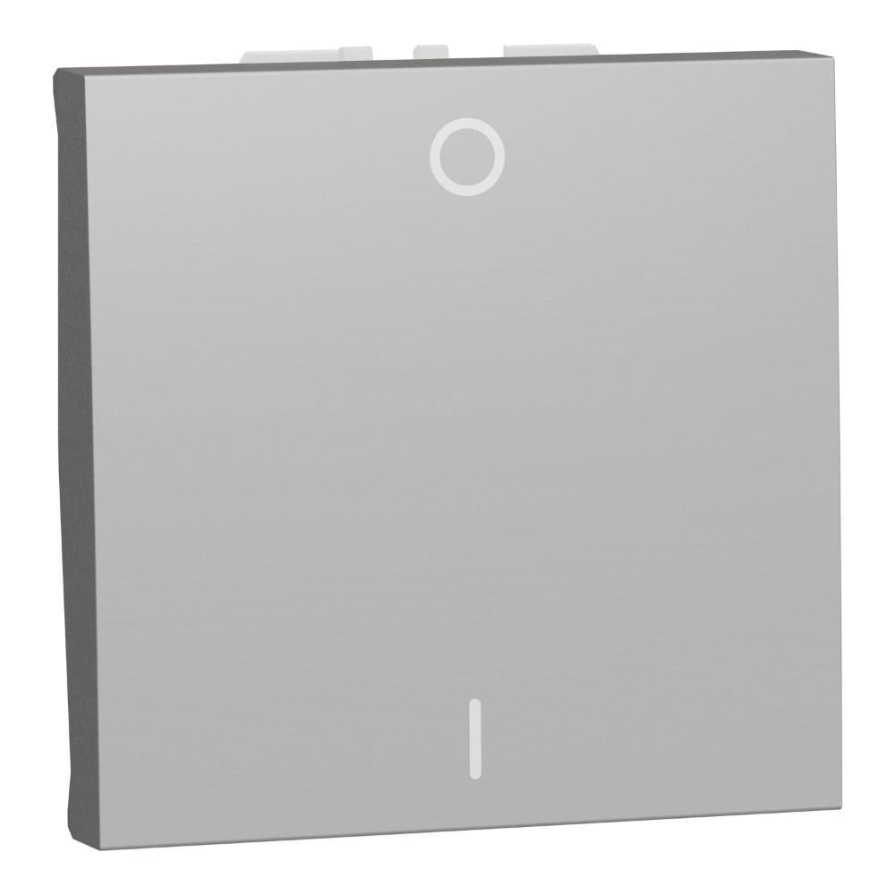 Вимикач одноклавішний Schneider Electric Unica New двополюсний двомодульний 16А Алюміній (NU326230) Вимикач одноклавішний Schneider Electric Unica New двополюсний двомодульний 16А Алюміній (NU326230)