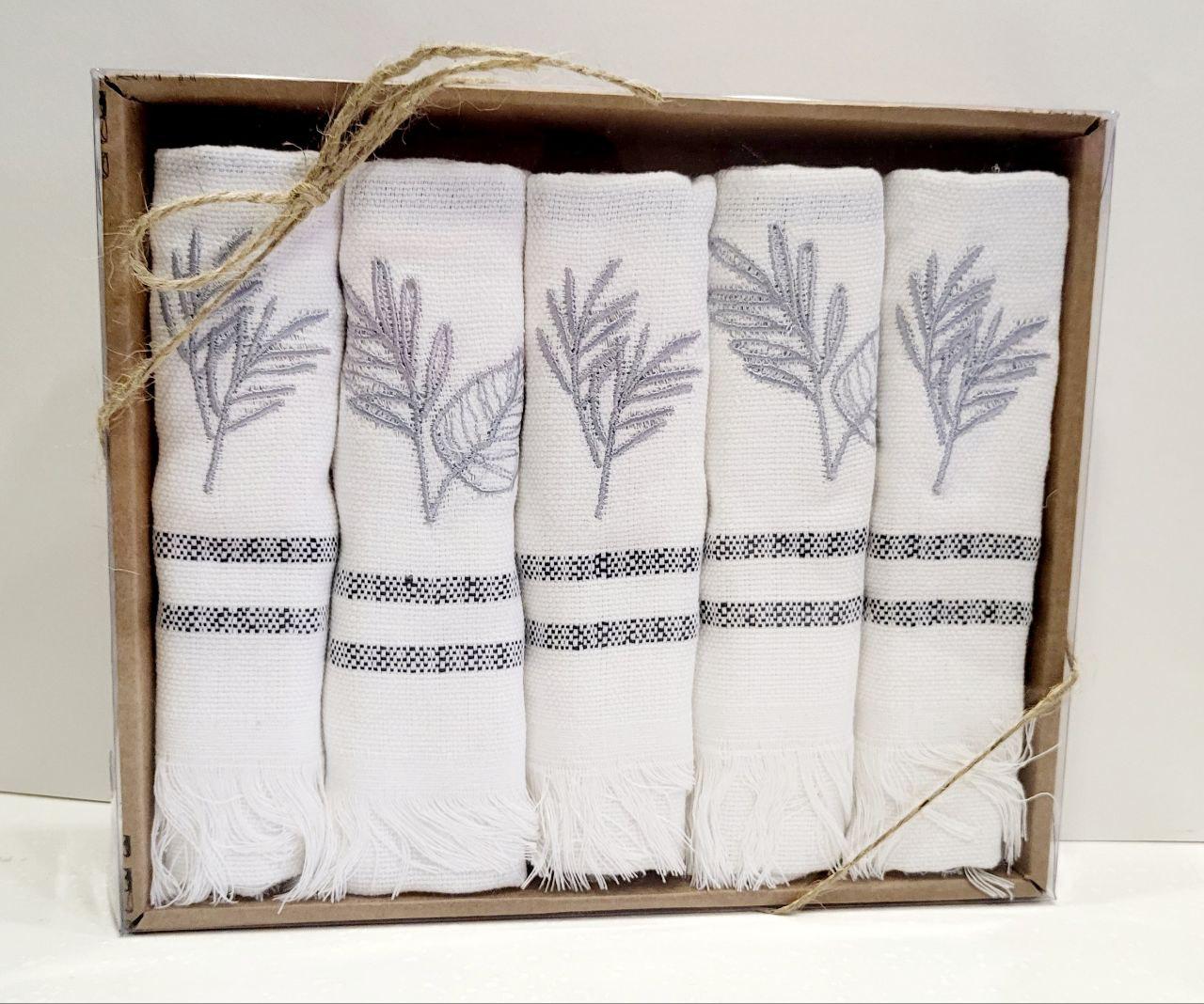 Рушники для кухні Niteks Листочки лляні 40х60 см 5 шт. (527)