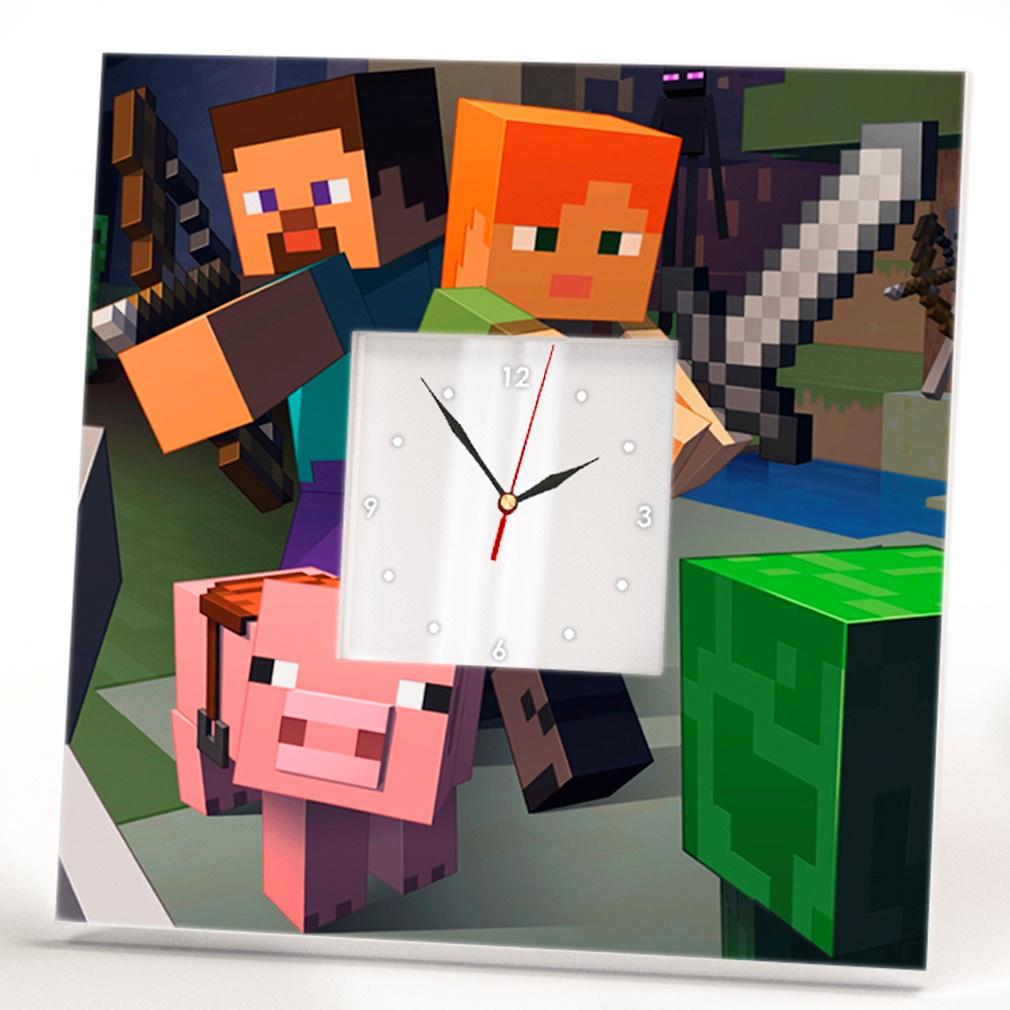Годинник в дитячу Minecraft 260x260 мм (C03536)