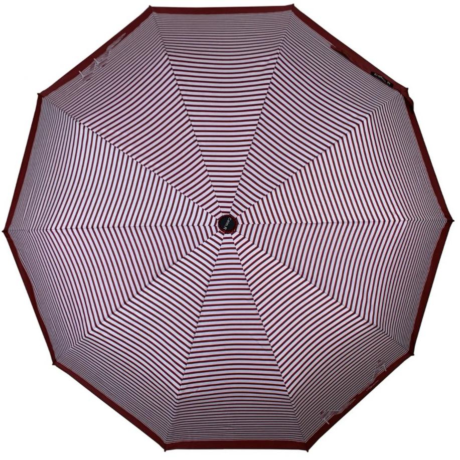 Зонт Calm Rain в полоску полуавтомат 10 спиц Бордовый (57260)