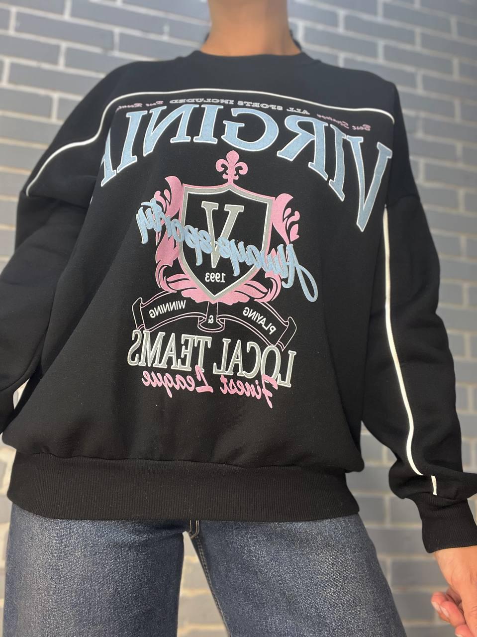 Свитшот женский OLIVIA 2468 VIRGINIA утепленный на флисе OS Черный (1107) - фото 6 Свитшот женский OLIVIA 2468 VIRGINIA утепленный на флисе OS Черный (1107) - фото 6