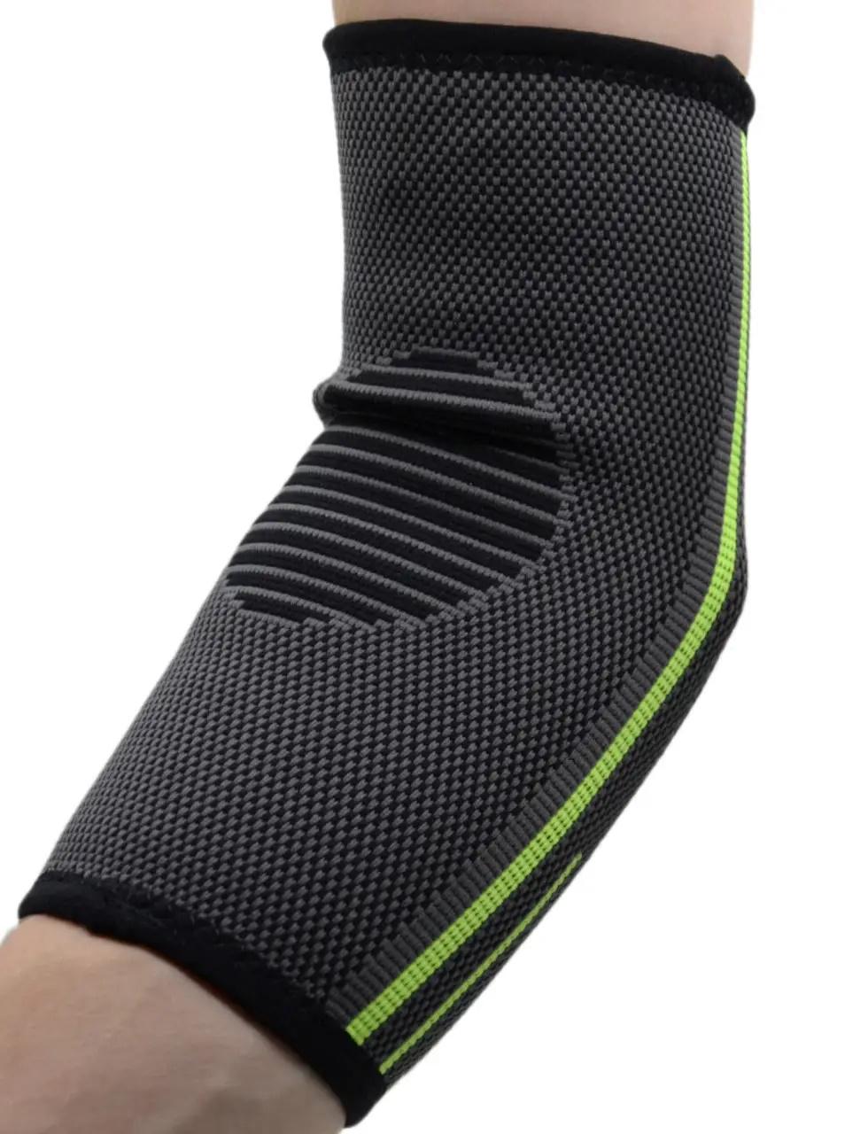 Налокітник компресійний MadMax MFA-283 3D Compressive elbow support Dark grey/Neon green S (62-68-MFA-283_S) - фото 5