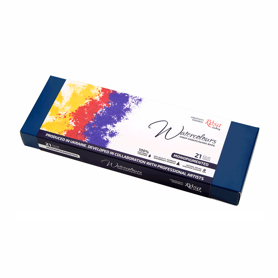 Акварельные краски ROSA Gallery MONOPIGMENTED 21х2,5 мл (4823098525721)