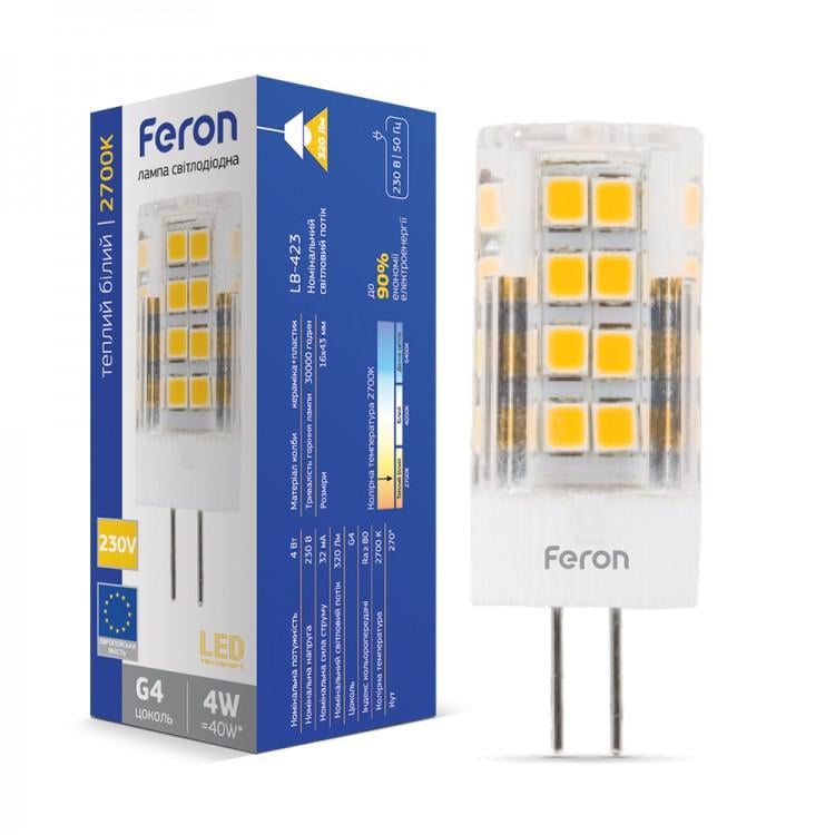 Світлодіодна лампа капсульна Feron LB-423 4W 230V 33LEDs G4 2700K (27829863)