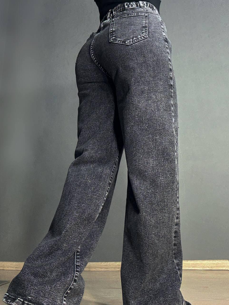 Джинси жіночі Vanver 82081 палаццо широкі талія на резинці зі шнурком р. 33 89 см 117 см Чорний - фото 4 Джинси жіночі Vanver 82081 палаццо широкі талія на резинці зі шнурком р. 33 89 см 117 см Чорний - фото 4