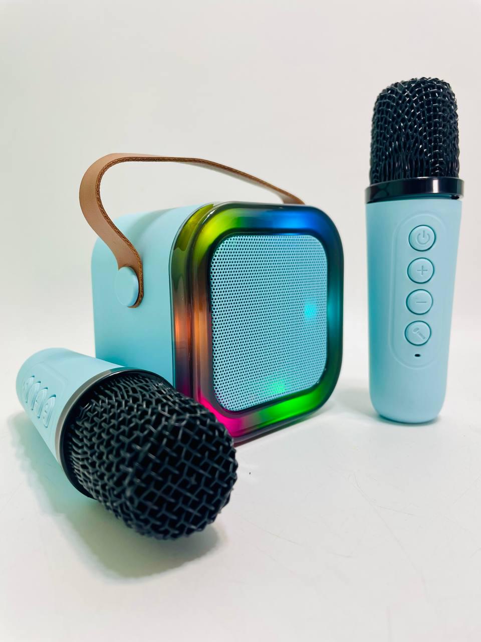 Караоке встроенный аккумулятор C 73675 Bluetooth и 2 микрофона изменение голоса подсветка в коробке (40)
