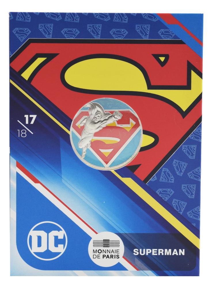 Коллекционная монета Франция 10 евро 2025 серебро UNC Комиксы DC-17/18-Superman-Супермен (М24217)