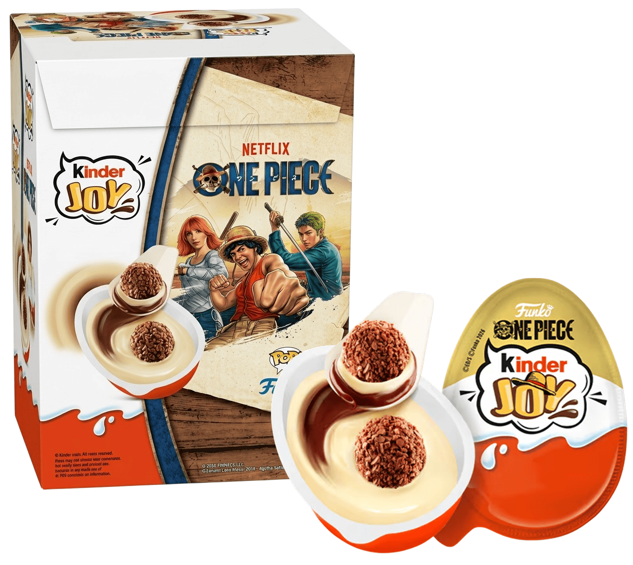 Шоколадні яйця Kinder Joy Funko Netflix One Piece 36 шт. х 20 г (3178712742)