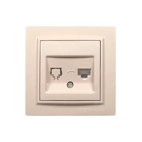 Розетка компьютерная ElectroHouse Enzo 1x8P8C IP22 Латте (EH-2197)