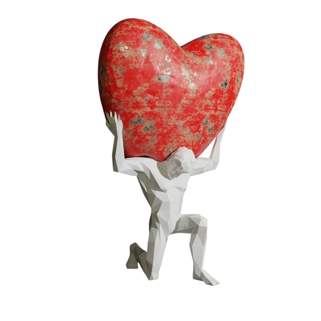 Фигурка Atlas with Valentine Heart Low Poly Included… 15 см