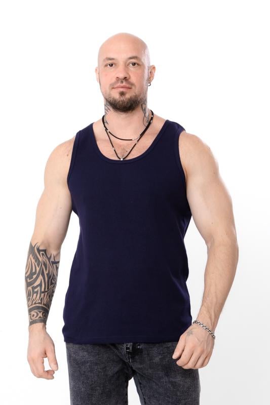 Майка для чоловіка приталена однотонна Носи Своє р. 58 Темно-синій (8048-008)