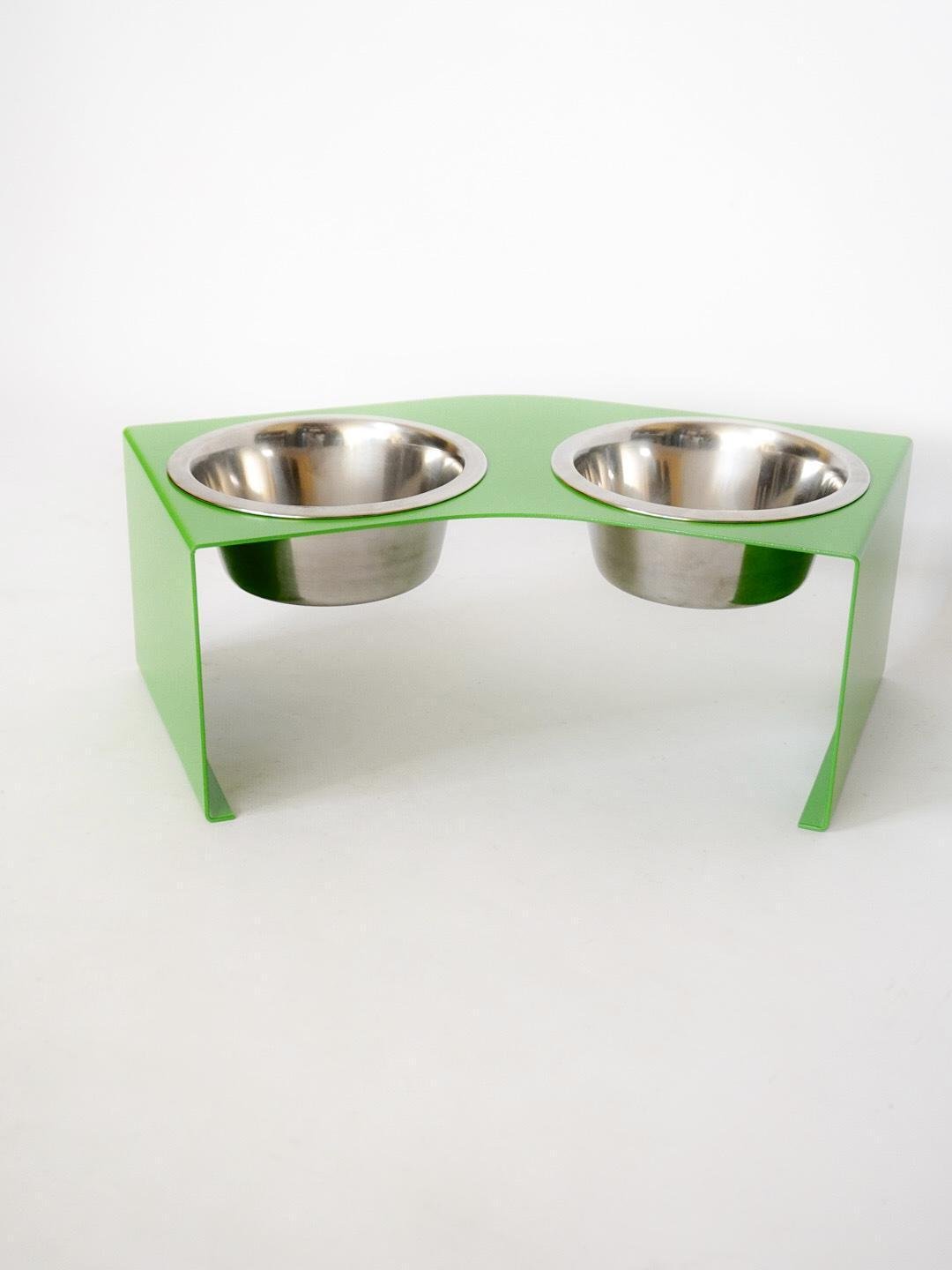 Кормушка Pet table для кішок на 2 миски метал 80 мм 0,45 л Зелений (1024579к) - фото 4