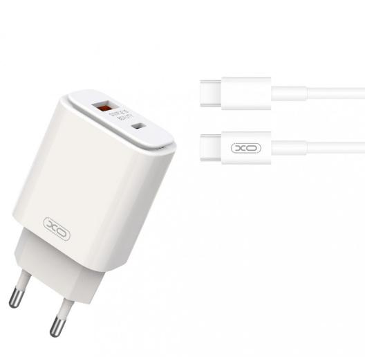 Сетевое зарядное устройство XO L90A EU PD20W+QC18W NB124 Type-c White