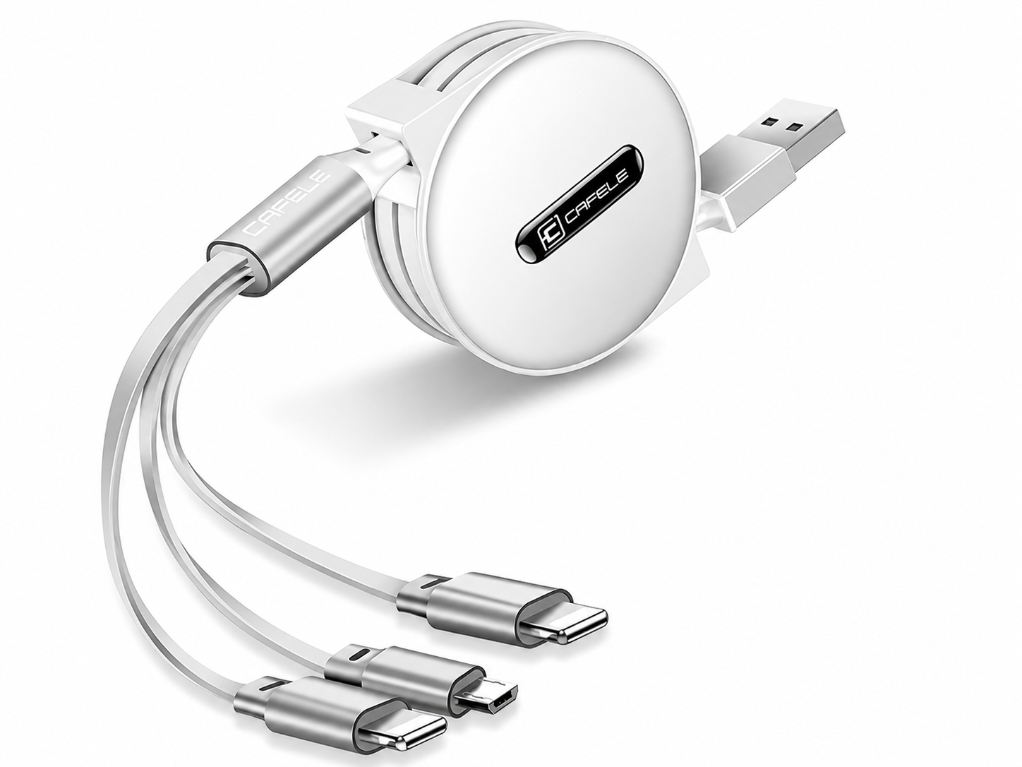 Розгалужувач Cafele з роз'ємами USB 3в1 Тype-C/Micro-USB/iPhone 5 (1006-252-01)